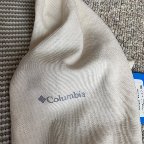 Columbia Waffle Knit Hoodie Striped Tan Top Long Sleeves Cotton Outerwear - Picture 5 of 5